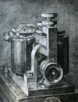 ink drawing retro technology telegraph receiver sutherland artist